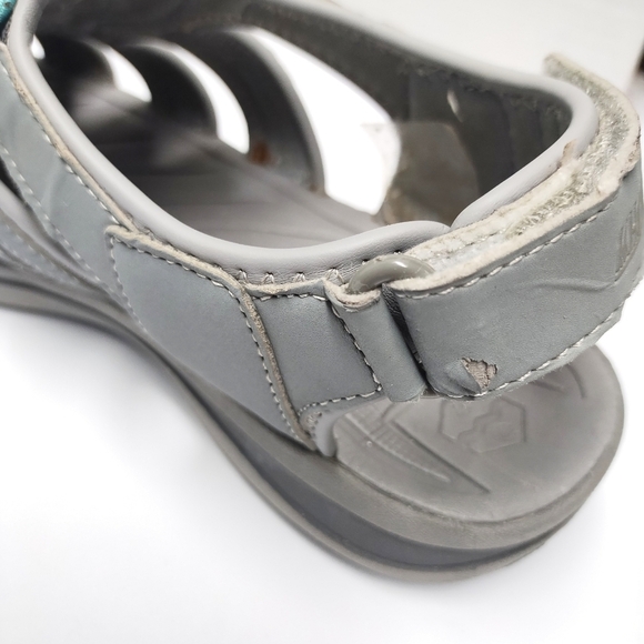 Khombu Gray Sandals with Blue Highlights - Picture 5 of 7
